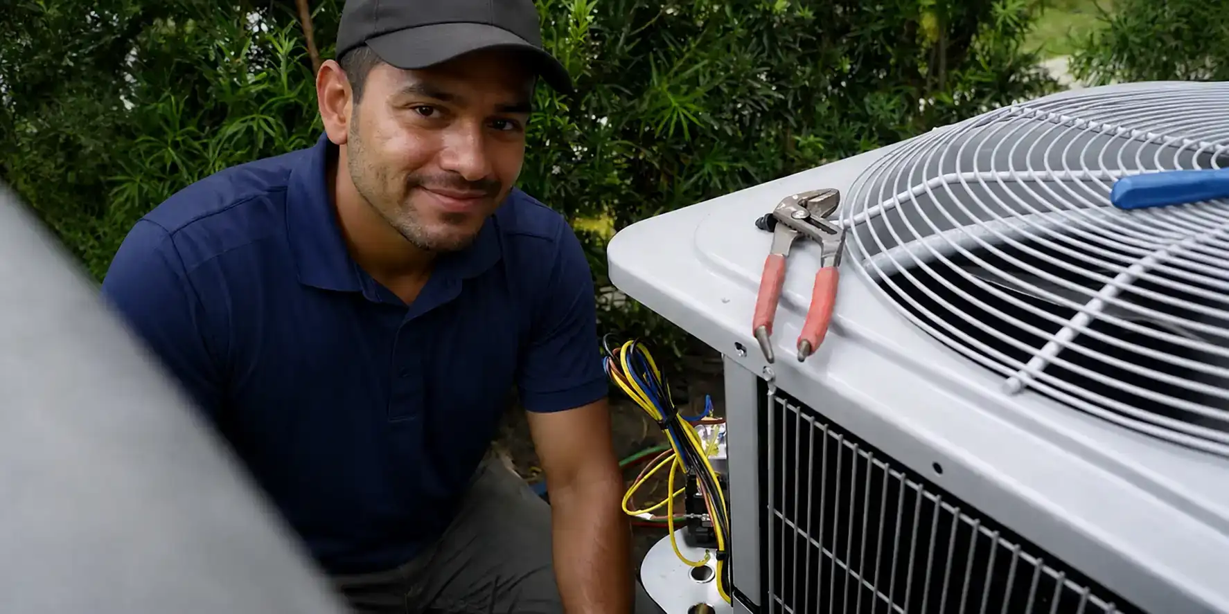 AC tech diagnosing a heat pump not heating.