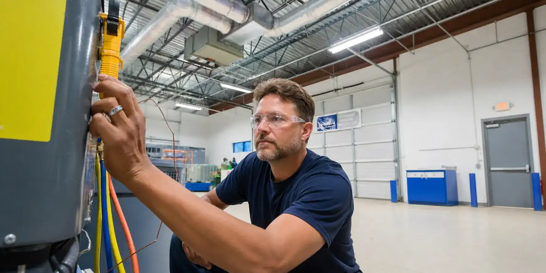 Liberty Air and Electric tech performing precision HVAC service work in Orlando.